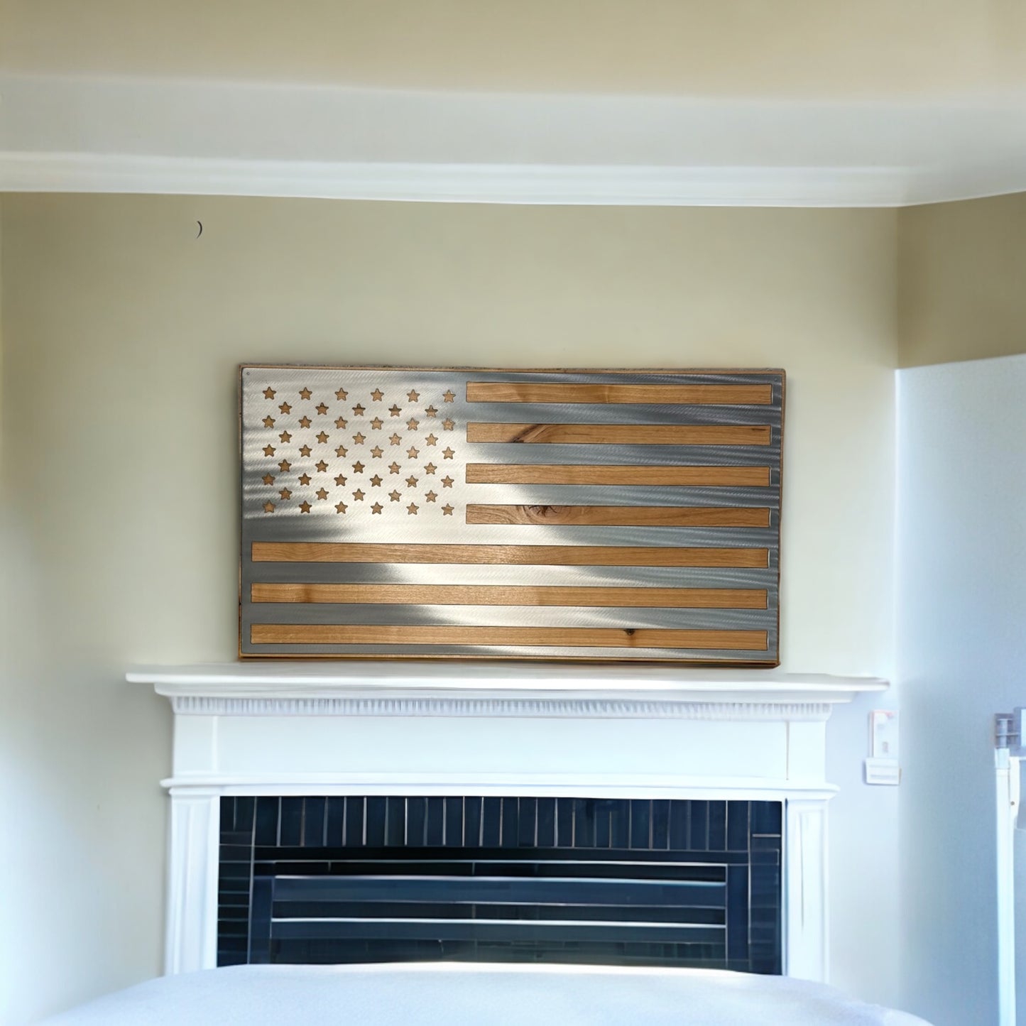 Metal American Flag Wooden US Flag Wall Art