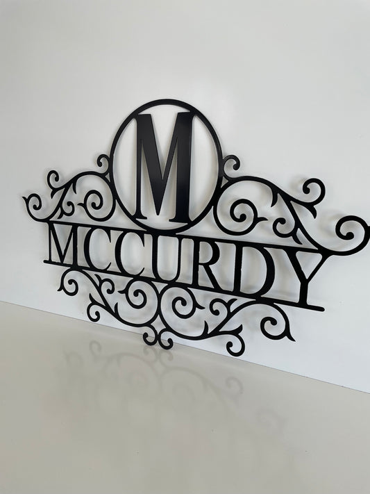 Custom Last Name Letter Monogram Sign